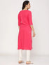 Vasthrlay Women Ketch Women Pink Printed Straight Kurtas